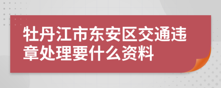 牡丹江市东安区交通违章处理要什么资料