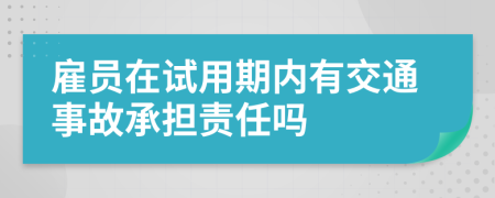 雇员在试用期内有交通事故承担责任吗