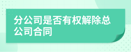 分公司是否有权解除总公司合同