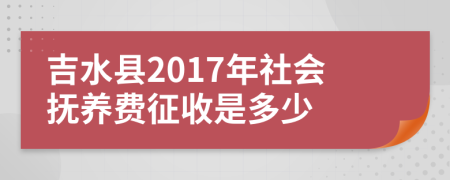 吉水县2017年社会抚养费征收是多少