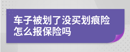 车子被划了没买划痕险怎么报保险吗