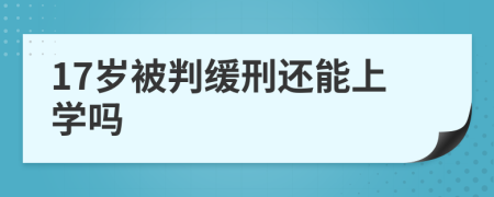 17岁被判缓刑还能上学吗