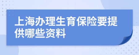 上海办理生育保险要提供哪些资料