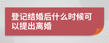 登记结婚后什么时候可以提出离婚