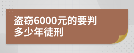 盗窃6000元的要判多少年徒刑