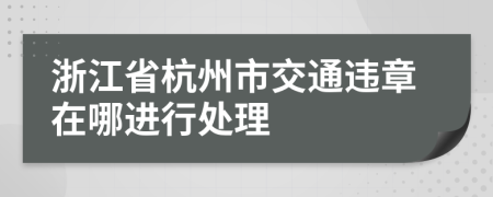 浙江省杭州市交通违章在哪进行处理