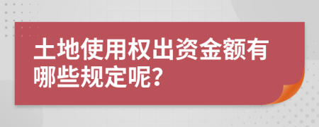 土地使用权出资金额有哪些规定呢？