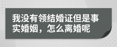 我没有领结婚证但是事实婚姻，怎么离婚呢