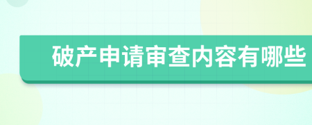 破产申请审查内容有哪些