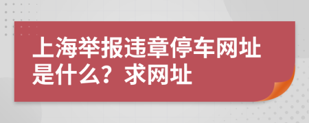 上海举报违章停车网址是什么？求网址