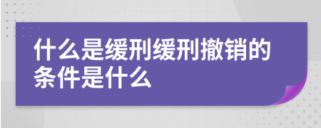 什么是缓刑缓刑撤销的条件是什么