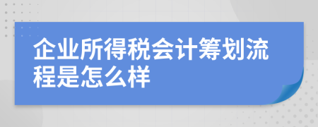 企业所得税会计筹划流程是怎么样