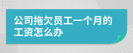 公司拖欠员工一个月的工资怎么办