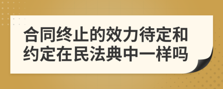 合同终止的效力待定和约定在民法典中一样吗