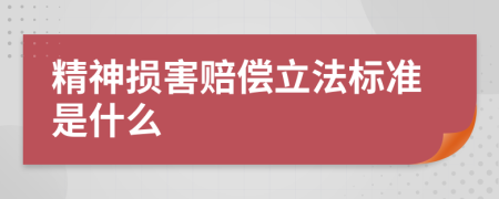 精神损害赔偿立法标准是什么