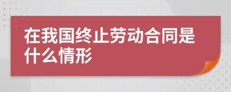 在我国终止劳动合同是什么情形