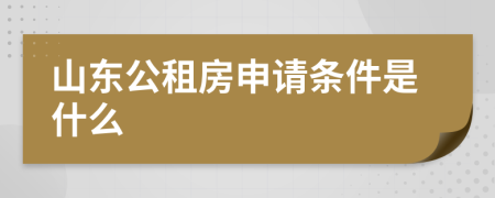 山东公租房申请条件是什么