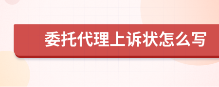 委托代理上诉状怎么写