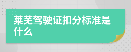 莱芜驾驶证扣分标准是什么