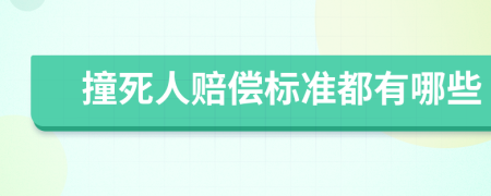 撞死人赔偿标准都有哪些