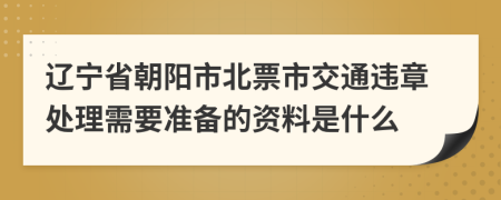 辽宁省朝阳市北票市交通违章处理需要准备的资料是什么