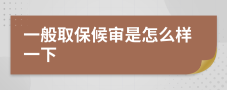 一般取保候审是怎么样一下