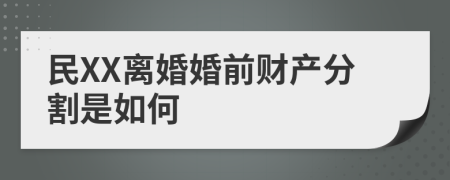 民XX离婚婚前财产分割是如何