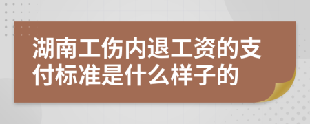 湖南工伤内退工资的支付标准是什么样子的