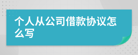 个人从公司借款协议怎么写