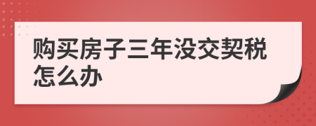 购买房子三年没交契税怎么办