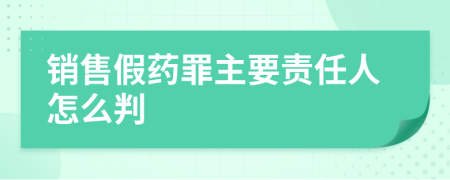 销售假药罪主要责任人怎么判