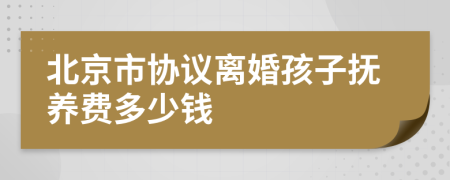 北京市协议离婚孩子抚养费多少钱