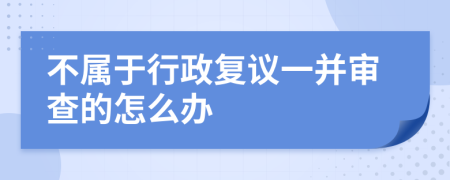 不属于行政复议一并审查的怎么办