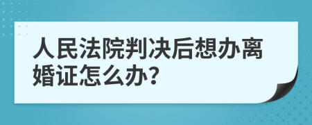 人民法院判决后想办离婚证怎么办？