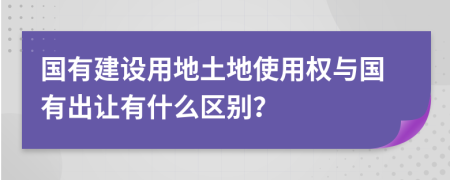 国有建设用地土地使用权与国有出让有什么区别？