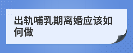 出轨哺乳期离婚应该如何做