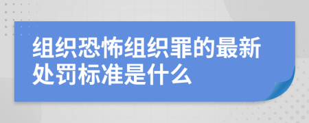 组织恐怖组织罪的最新处罚标准是什么