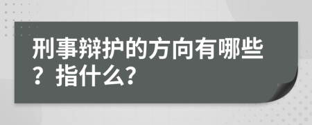 刑事辩护的方向有哪些？指什么？