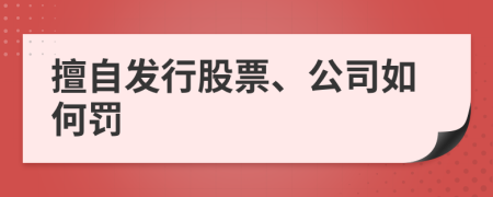 擅自发行股票、公司如何罚