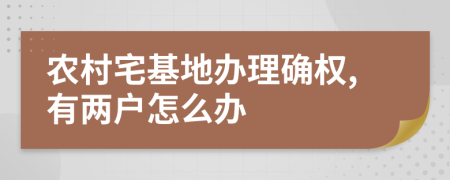 农村宅基地办理确权,有两户怎么办