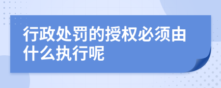 行政处罚的授权必须由什么执行呢