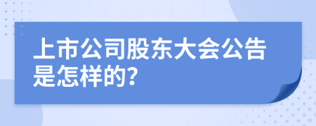 上市公司股东大会公告是怎样的？