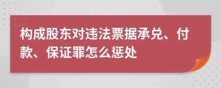 构成股东对违法票据承兑、付款、保证罪怎么惩处