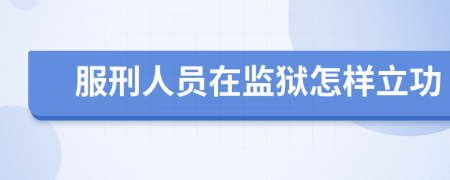 服刑人员在监狱怎样立功