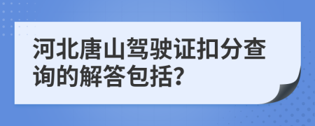 河北唐山驾驶证扣分查询的解答包括？