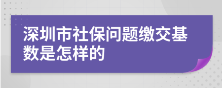 深圳市社保问题缴交基数是怎样的