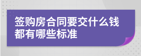 签购房合同要交什么钱都有哪些标准