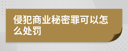 侵犯商业秘密罪可以怎么处罚