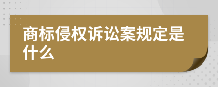 商标侵权诉讼案规定是什么