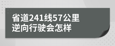 省道241线57公里逆向行驶会怎样